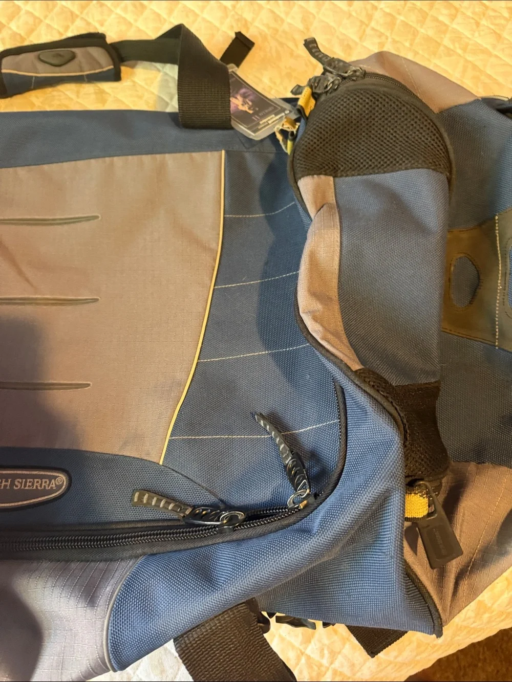 Unbranded Blue and Gray Men’s Duffel Bag with Shoulder Strap